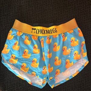 ChicknLegs Women's Blue Duck Print Athletic Shorts